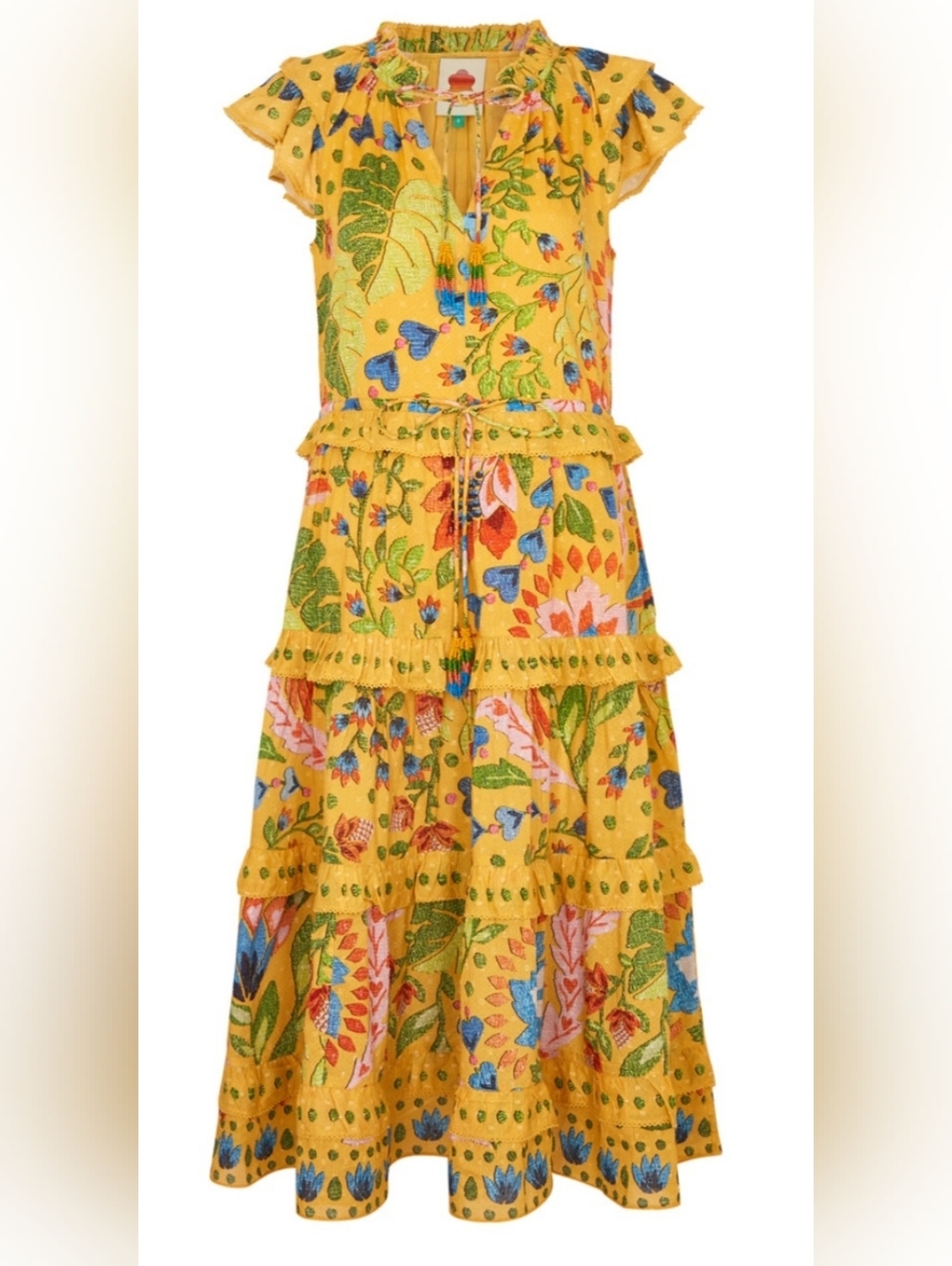 Farm Rio Midi Layered Dress Women's M
